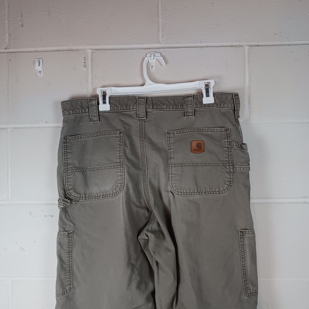Carhartt Pants Mens 36x36 Gray B151 Canvas‎ Work Dungaree Loose Original Fit - Picture 5 of 6
